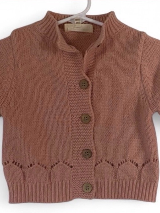Jessica Simpson Women's Dusty Rose Button-Front Cable Knit Sweater 3-6 Months